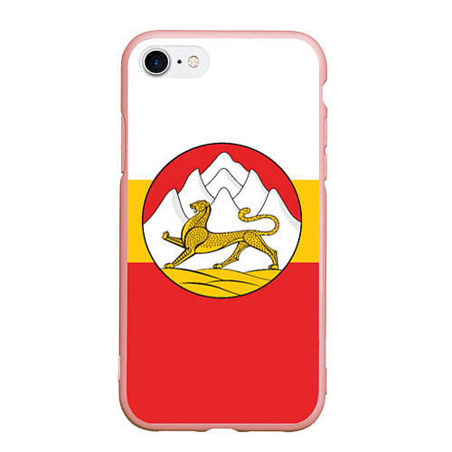 Чехол iPhone 7/8 матовый Северная Осетия Алания Флаг / 3D-Светло-розовый – фото 1