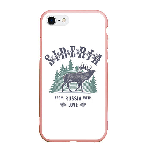 Чехол iPhone 7/8 матовый SIBERIA из России с Любовью / 3D-Светло-розовый – фото 1