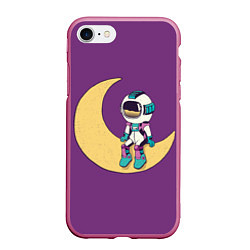 Чехол iPhone 7/8 матовый Astronaut on the moon - сидит