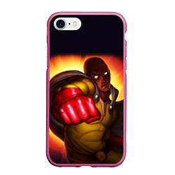 Чехол iPhone 7/8 матовый Ванпанчмен Сайтама - One Punch Man