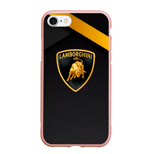 Чехол iPhone 7/8 матовый Lamborghini геометрия / 3D-Светло-розовый – фото 1