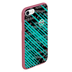 Чехол iPhone 7/8 матовый NISSAN штрихкода авто, цвет: 3D-малиновый — фото 2