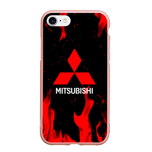 Чехол iPhone 7/8 матовый Mitsubishi Red Fire / 3D-Светло-розовый – фото 1
