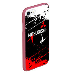 Чехол iPhone 7/8 матовый Mitsubishi Sport Auto, цвет: 3D-малиновый — фото 2