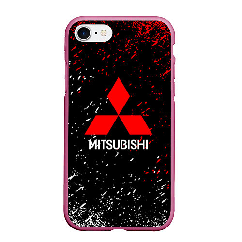 Чехол iPhone 7/8 матовый Mitsubishi Logo auto / 3D-Малиновый – фото 1