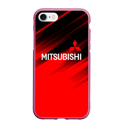 Чехол iPhone 7/8 матовый Mitsubishi - Red Sport / 3D-Малиновый – фото 1