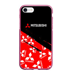 Чехол iPhone 7/8 матовый Mitsubishi - Диагональ паттерн