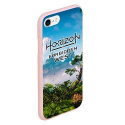 Чехол iPhone 7/8 матовый Horizon Forbidden West Хоризон Запретный Запад, цвет: 3D-светло-розовый — фото 2