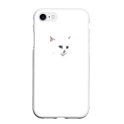 Чехол iPhone 7/8 матовый Белый незаметный кот