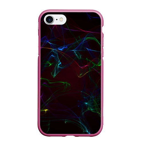 Чехол iPhone 7/8 матовый CURVE NEON ABSTRACTION / 3D-Малиновый – фото 1