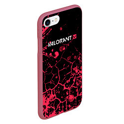 Чехол iPhone 7/8 матовый Valorant: Брызги красок трещины, цвет: 3D-малиновый — фото 2