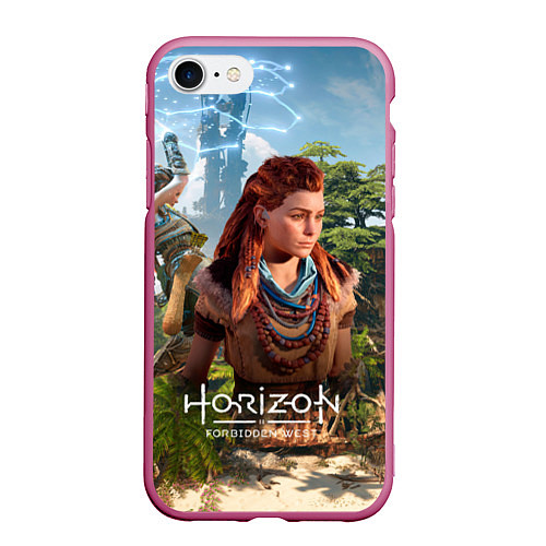 Чехол iPhone 7/8 матовый Элой Horizon Forbidden West / 3D-Малиновый – фото 1