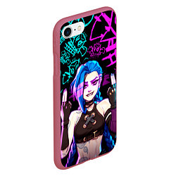 Чехол iPhone 7/8 матовый JINX ДЖИНКС NEON PATTERN, цвет: 3D-малиновый — фото 2