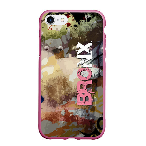 Чехол iPhone 7/8 матовый Bronx Fashion pattern / 3D-Малиновый – фото 1