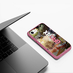 Чехол iPhone 7/8 матовый Bronx Fashion pattern, цвет: 3D-малиновый — фото 2