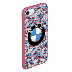 Чехол iPhone 7/8 матовый BMW M PATTERN LOGO, цвет: 3D-малиновый — фото 2