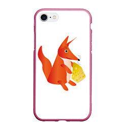 Чехол iPhone 7/8 матовый Fox poligonal with bit of cheese