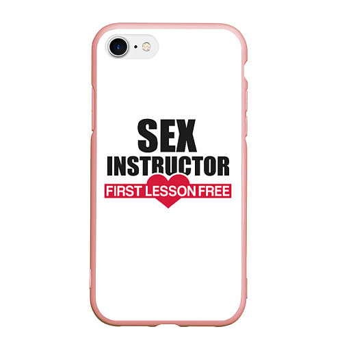 Чехол iPhone 7/8 матовый Секс Инструктор SEX INSTRUCTOR / 3D-Светло-розовый – фото 1