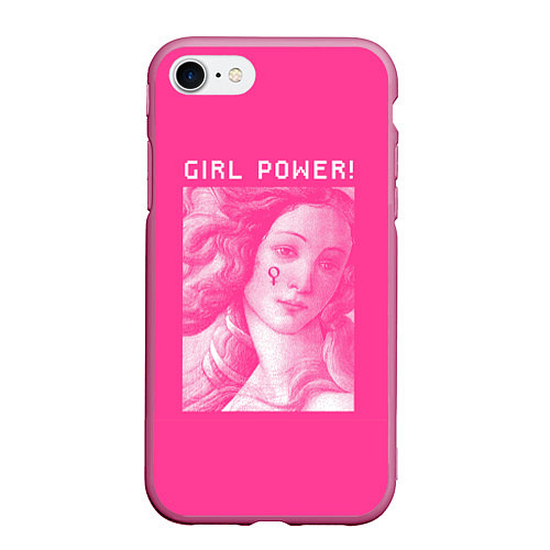 Чехол iPhone 7/8 матовый Venus Girl Power / 3D-Малиновый – фото 1