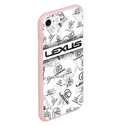 Чехол iPhone 7/8 матовый LEXUS BIG EMBLEMA PATTERN, цвет: 3D-светло-розовый — фото 2