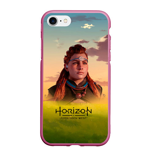 Чехол iPhone 7/8 матовый Horizon Forbidden West Aloy / 3D-Малиновый – фото 1