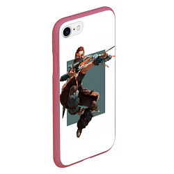 Чехол iPhone 7/8 матовый Forbidden West Horizon, цвет: 3D-малиновый — фото 2