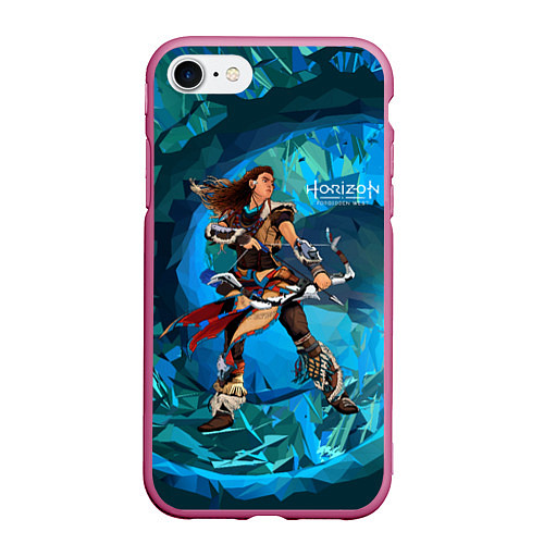 Чехол iPhone 7/8 матовый Horizon Aloy art / 3D-Малиновый – фото 1