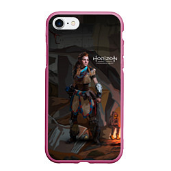 Чехол iPhone 7/8 матовый Aloy art Horizon, цвет: 3D-малиновый