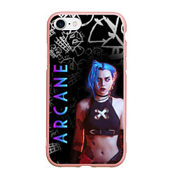 Чехол iPhone 7/8 матовый JINX ARCANE, цвет: 3D-светло-розовый