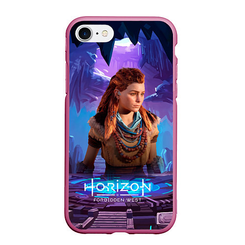 Чехол iPhone 7/8 матовый Horizon Aloy Элой Forbidden West / 3D-Малиновый – фото 1