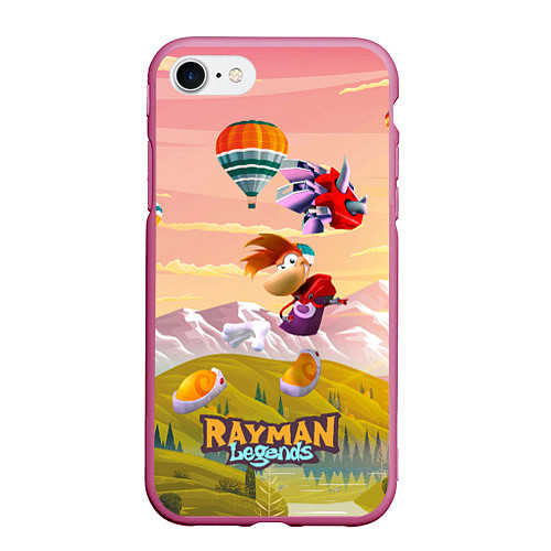 Чехол iPhone 7/8 матовый Rayman воздушные шары / 3D-Малиновый – фото 1