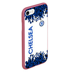 Чехол iPhone 7/8 матовый Chelsea челси спорт, цвет: 3D-малиновый — фото 2