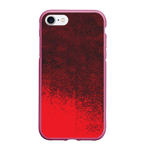 Чехол iPhone 7/8 матовый RED GRUNGE SPORT GRUNGE / 3D-Малиновый – фото 1