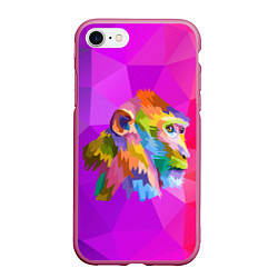 Чехол iPhone 7/8 матовый Цветная обезьяна Color monkey
