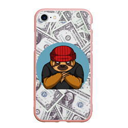 Чехол iPhone 7/8 матовый Богатый ленивец Паттерн из долларов