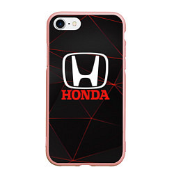 Чехол iPhone 7/8 матовый HONDA спорт авто, цвет: 3D-светло-розовый