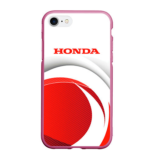 Чехол iPhone 7/8 матовый Хонда HONDA / 3D-Малиновый – фото 1