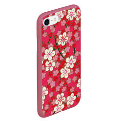Чехол iPhone 7/8 матовый Пышная весна, цвет: 3D-малиновый — фото 2