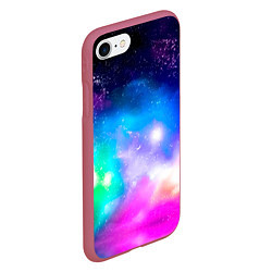 Чехол iPhone 7/8 матовый Colorful Space Космос, цвет: 3D-малиновый — фото 2