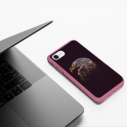 Чехол iPhone 7/8 матовый Статный орёл, цвет: 3D-малиновый — фото 2