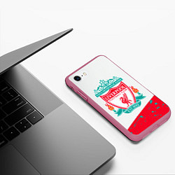 Чехол iPhone 7/8 матовый Ливерпуль, цвет: 3D-малиновый — фото 2
