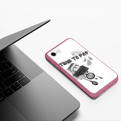 Чехол iPhone 7/8 матовый Time To Fap, цвет: 3D-малиновый — фото 2