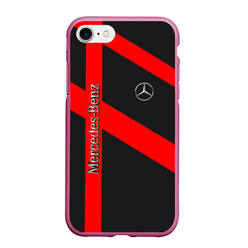 Чехол iPhone 7/8 матовый Mercedes мерседес amg / 3D-Малиновый – фото 1