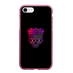 Чехол iPhone 7/8 матовый Череп с короной Skull with crown, цвет: 3D-малиновый