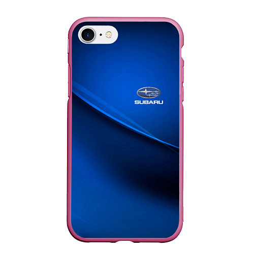 Чехол iPhone 7/8 матовый Subaru sport / 3D-Малиновый – фото 1