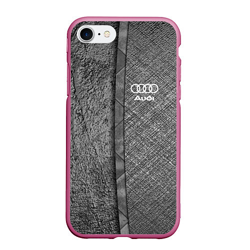 Чехол iPhone 7/8 матовый Audi ауди sport / 3D-Малиновый – фото 1
