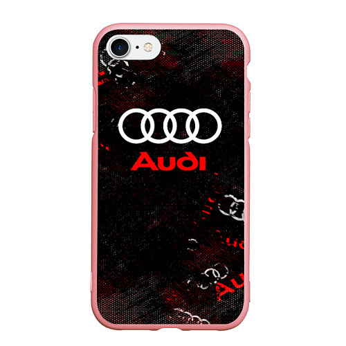 Чехол iPhone 7/8 матовый AUDI АУДИ SPORT Паттерн / 3D-Баблгам – фото 1