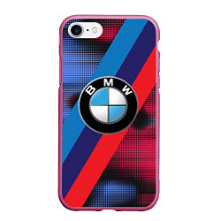 Чехол iPhone 7/8 матовый BMW Luxury, цвет: 3D-малиновый