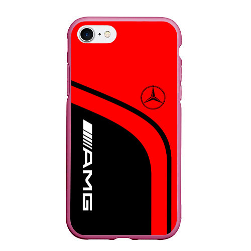 Чехол iPhone 7/8 матовый AMG MERCEDES RED / 3D-Малиновый – фото 1