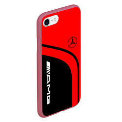 Чехол iPhone 7/8 матовый AMG MERCEDES RED, цвет: 3D-малиновый — фото 2